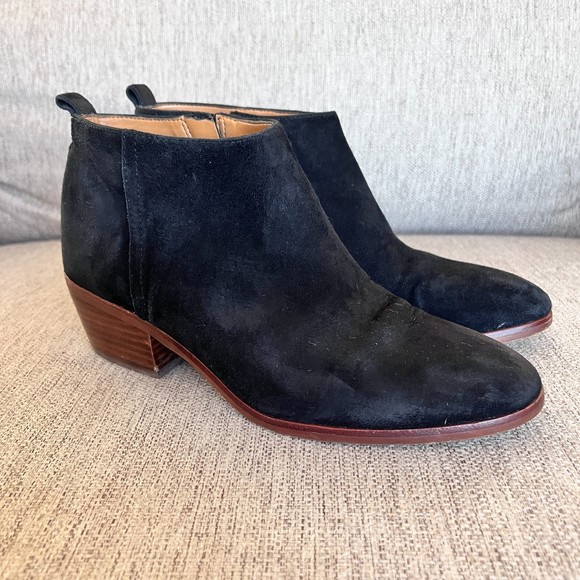 J.Crew Suede Black Ankle Boot Size 7.5 - Picture 1 of 11